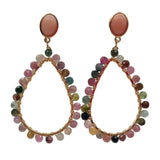 3MM Tourmaline Teardrop Pink Aventurine Stud Earrings for Girls