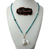 Apatite & Pearl Choker Necklace for Women
