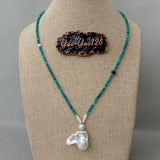 Apatite & Pearl Choker Necklace for Women