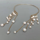 Natural Freshwater Pearl Electroplated Choker Necklace