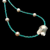 Green Amazonite Pearl Choker Necklace for Women