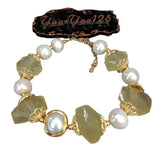 Lemon Quartz Pearl Strand Bracelet
