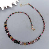 YYGEM Natural Tourmaline Choker Necklace Jewelry