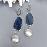 YYGEM Natural Kyantie Bead Leverback Earrings