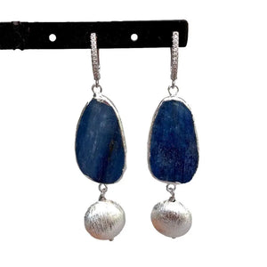 YYGEM Natural Kyantie Bead Leverback Earrings