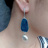 YYGEM Natural Kyantie Bead Leverback Earrings