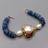 Kyanite Rough Reborn Pearl Bracelet