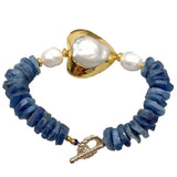 Kyanite Rough Reborn Pearl Bracelet