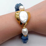 Kyanite Rough Reborn Pearl Bracelet