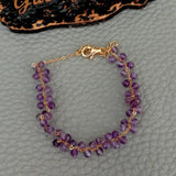 Faceted Amethyst Wrap Bracelet for Girls