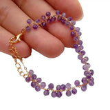 Faceted Amethyst Wrap Bracelet for Girls