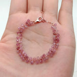 Pink Tourmaline Bracelet with Rose Filled Chain
