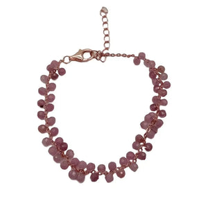 Pink Tourmaline Bracelet with Rose Filled Chain