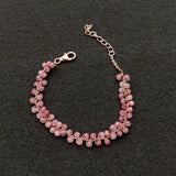 Pink Tourmaline Bracelet with Rose Filled Chain