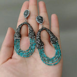 YYGEM Natural Round Kyanite Macarsite Stud Earrings for Women