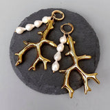 Natural Flameball Baroque Pearl Hoop Earrings - Punk Style