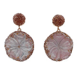 YYGEM Natural Sea Shell Flower Dangle Stud Earrings Women Jewelry