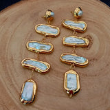 Natural Freshwater Pearl Yellow Wrap Stud Earrings for Women
