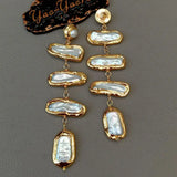 Natural Freshwater Pearl Yellow Wrap Stud Earrings for Women