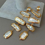 Natural Freshwater Pearl Yellow Wrap Stud Earrings for Women