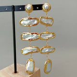 Natural Freshwater Pearl Yellow Wrap Stud Earrings for Women