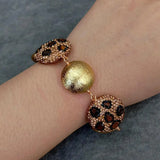 YYGEM Tiger Eye Chips Champagne Crystal Pave Bracelet