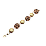 YYGEM Tiger Eye Chips Champagne Crystal Pave Bracelet