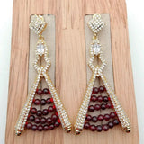 Vintage Red Garnet Stud Earrings Bridal Wedding Jewelry