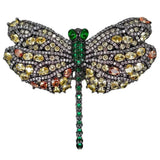 Dragonfly CZ Micro Pave Gunmetal Plated Animal Brooch