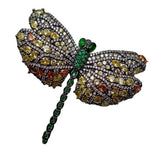 Dragonfly CZ Micro Pave Gunmetal Plated Animal Brooch