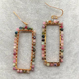 3MM Rainbow Tourmaline Round Earrings