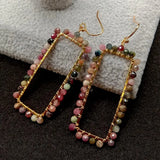 3MM Rainbow Tourmaline Round Earrings