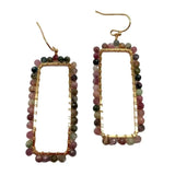 3MM Rainbow Tourmaline Round Earrings