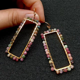 3MM Rainbow Tourmaline Round Earrings