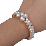 YYGEM Cultured Pearl Bangle Bracelet for Women