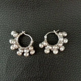 Gray Freshwater Pearl 925 Silver Hoop Earrings for Women