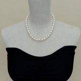 YYGEM Potato Shape Pearl Necklace 925 Silver Clasp