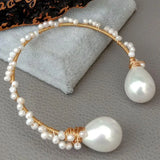 YYGEM Freshwater Pearl Adjustable Bangle Bracelet