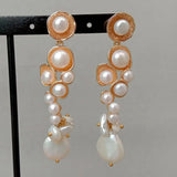YYGEM Pearl Plated Stud Earrings Wedding Flower Women