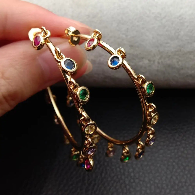 YYGEM Flameball Baroque Pearl Chandelier Earrings