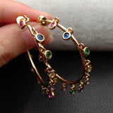 YYGEM Flameball Baroque Pearl Chandelier Earrings