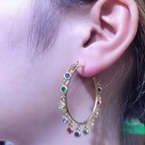 YYGEM Flameball Baroque Pearl Chandelier Earrings