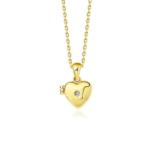 925 Sterling Silver Necklace Love Heart Photo Frame Pendant Couple Gift