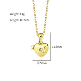 925 Sterling Silver Necklace Love Heart Photo Frame Pendant Couple Gift