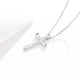925 Silver Cross Pendant Necklace for Women Girls Clavicle Chain Gift