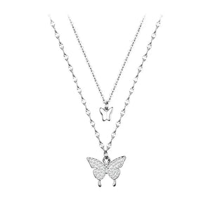 Butterfly Necklace for Women Zircon Collarbone Chains Jewelry