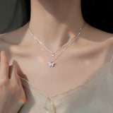 Butterfly Necklace for Women Zircon Collarbone Chains Jewelry