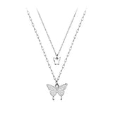 Butterfly Necklace for Women Zircon Collarbone Chains Jewelry
