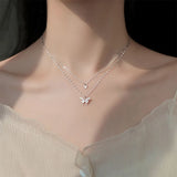 Butterfly Necklace for Women Zircon Collarbone Chains Jewelry