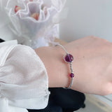 YYSUNNY Classic Amethyst Bracelet 925 Sterling Silver Bangle Jewelry
